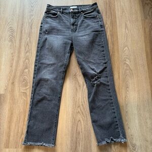 Loft Grey Straight Cropped Denim Jeans